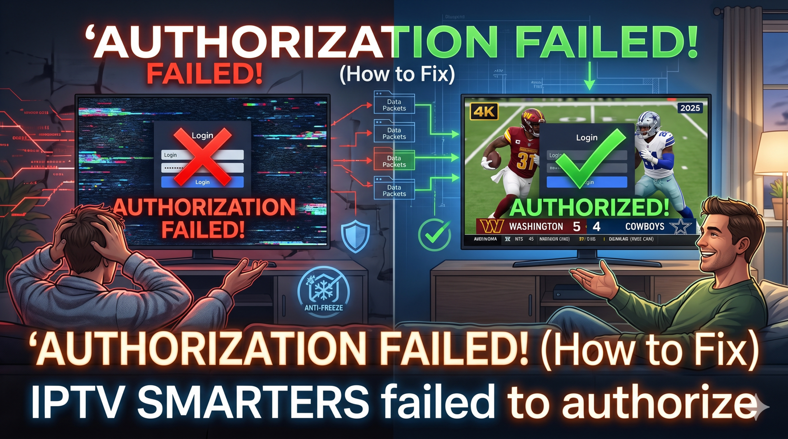 iptv smarters failed to authorize